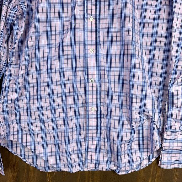 Ralph Lauren Mens Shirt Pink Blue Plaid Philip 100% Cotton Long Sleeve 16-34 - Picture 4 of 13